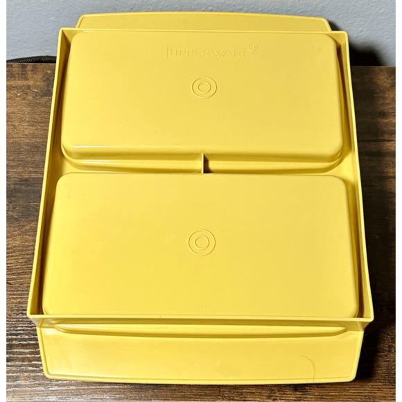 Vintage Tupperware Deviled Egg Keeper Carrier Tray Container Harvest Gold 723-4 - Picture 6 of 8